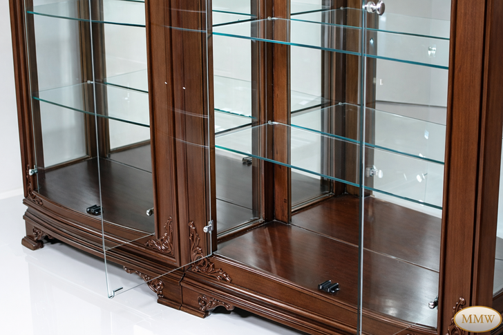 10ft Mahogany/Glass Sectional Display Cabinet