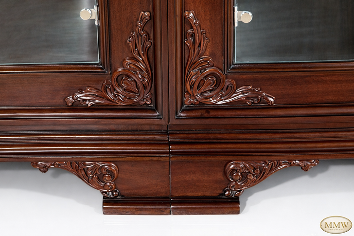 10ft Mahogany/Glass Sectional Display Cabinet