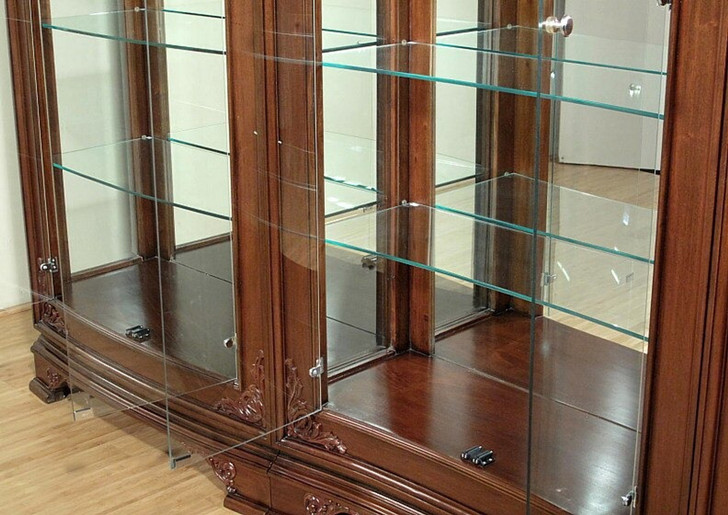 10ft Mahogany/Glass Sectional Display Cabinet