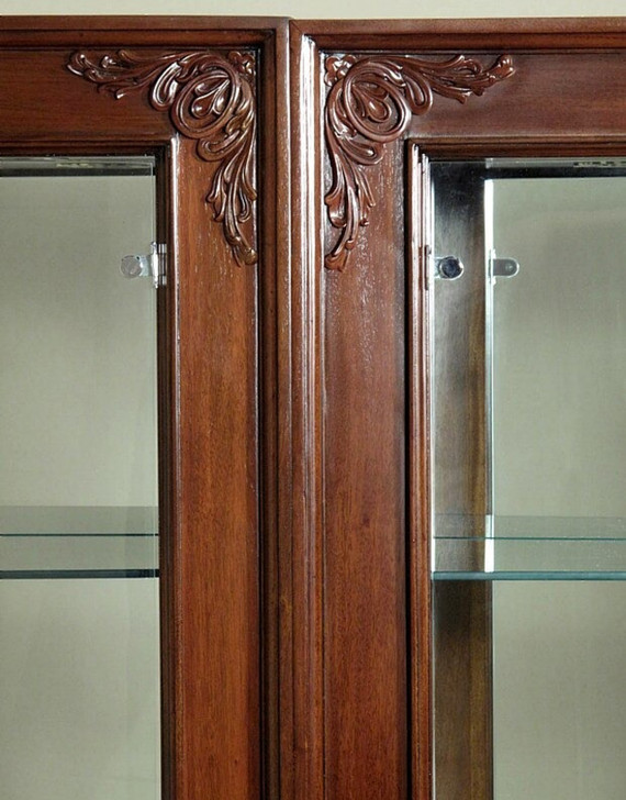 10ft Mahogany/Glass Sectional Display Cabinet