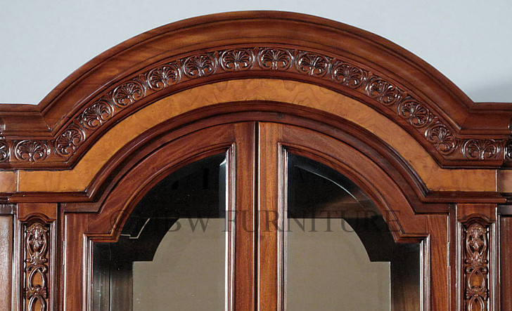6.5ft Mahogany Two Tone China Cabinet
