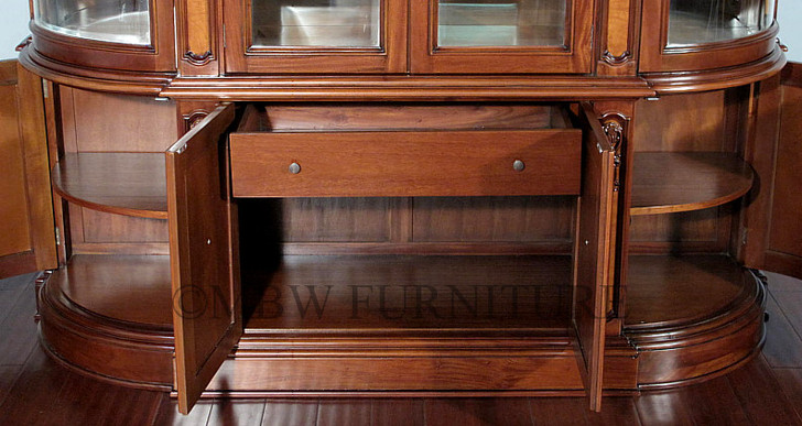 6.5ft Mahogany Two Tone China Cabinet
