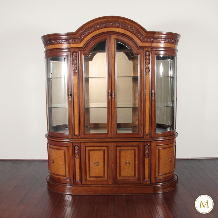 6.5ft Mahogany Two Tone China Cabinet