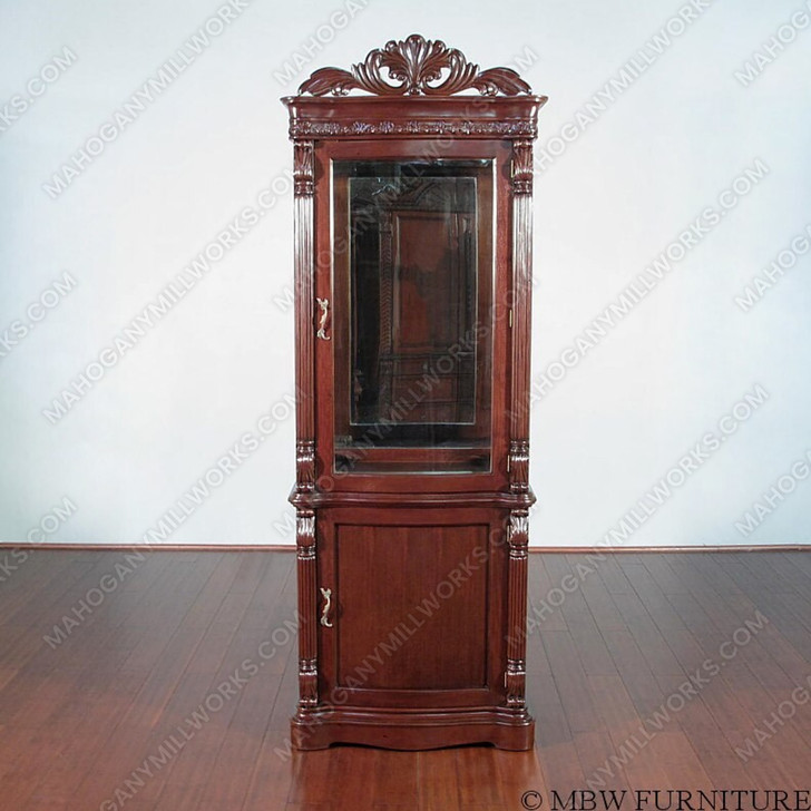 Tall Mahogany Curio Display Cabinet