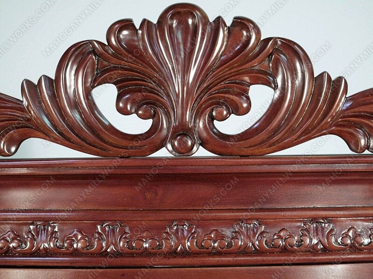 Solid Mahogany Victorian Curio Display Cabinet w/ Mirrored Back