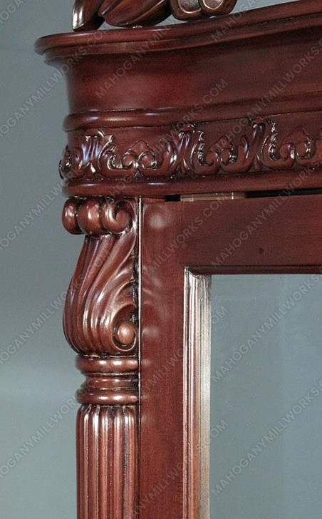 Solid Mahogany Victorian Curio Display Cabinet w/ Mirrored Back