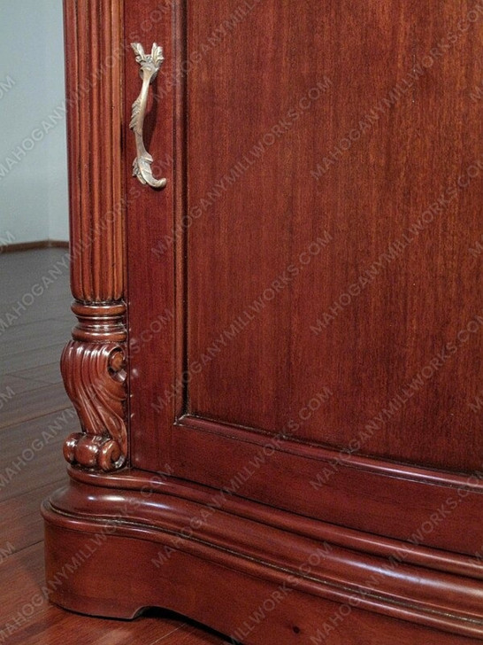 Solid Mahogany Victorian Curio Display Cabinet w/ Mirrored Back