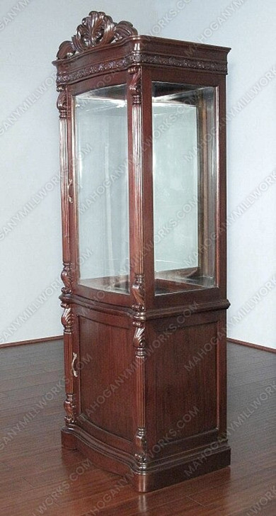 Tall Mahogany Curio Display Cabinet