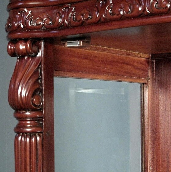 Tall Mahogany Curio Display Cabinet