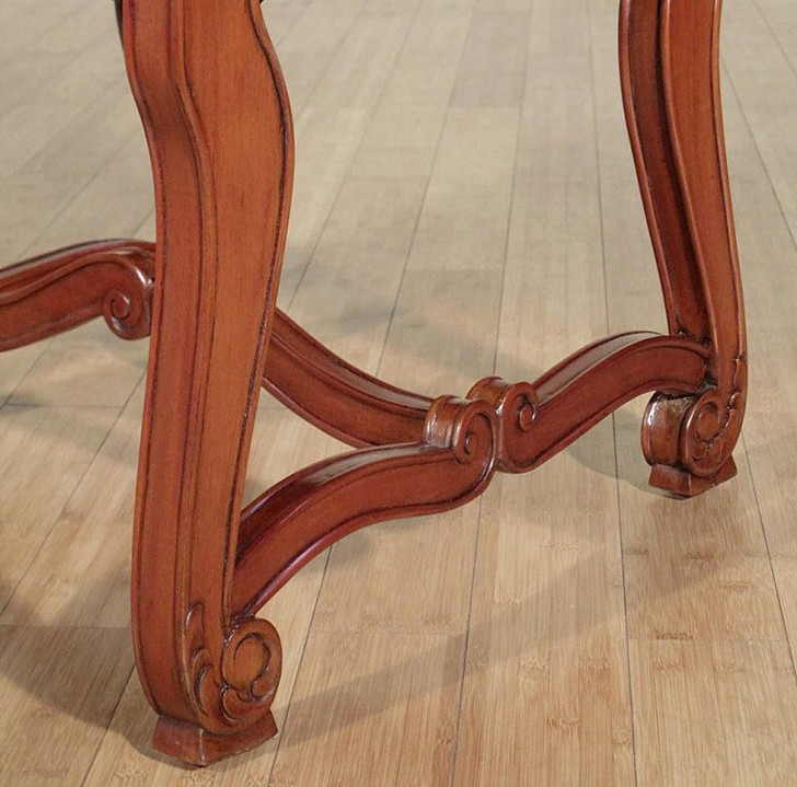 Cherry Black Leather Dining Arm Chair