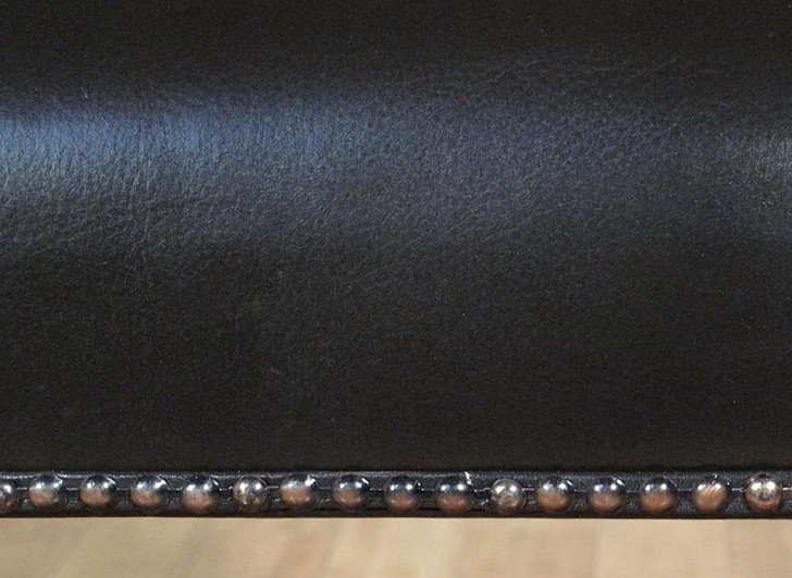 Cherry Black Leather Dining Side Chair