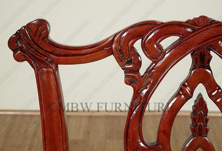 Cherry Finish Chippendale Dining Arm Chair