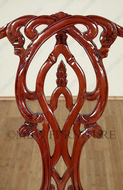 Cherry Finish Chippendale Dining Arm Chair