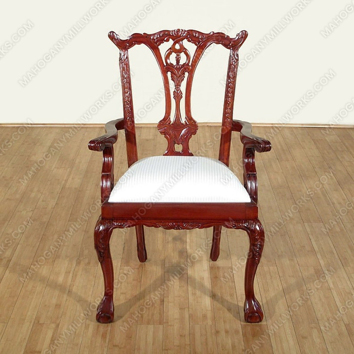 Cherry Chippendale Dining Arm Chair