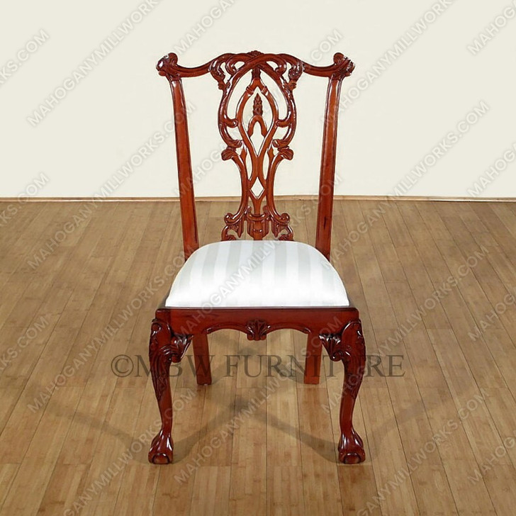 Cherry Finish Chippendale Dining Chairs Set (8)