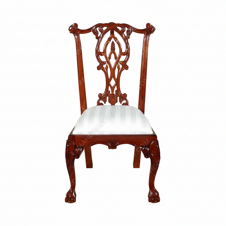 Rose Cherry Chippendale Dining Side Chair