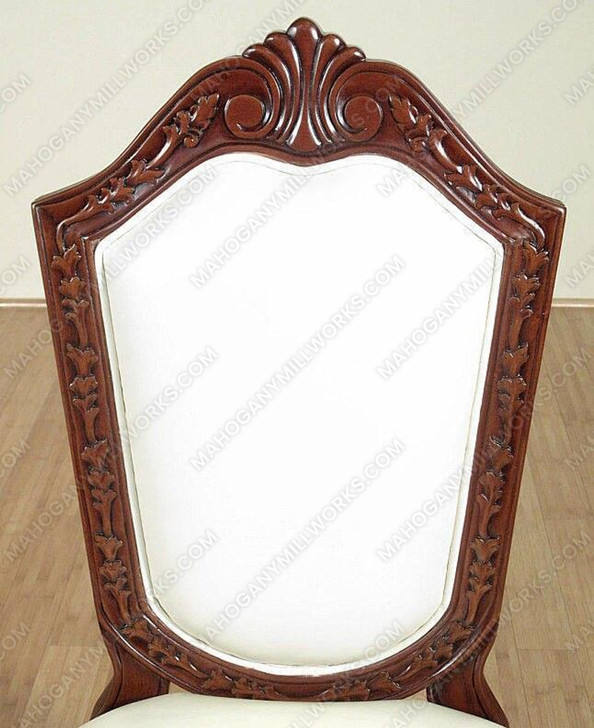 Antique Mahogany Georgian Genuine Cream Leather Dining Side Chair