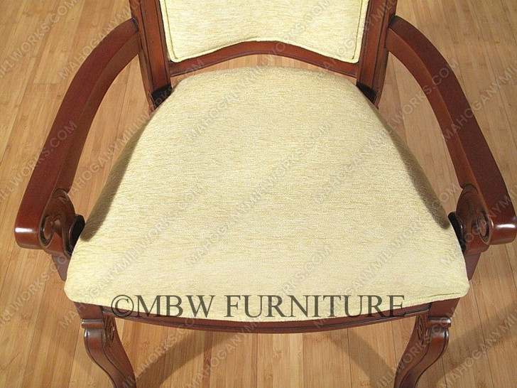 Light Walnut Upholstered Accent Occasional Arm Chair
