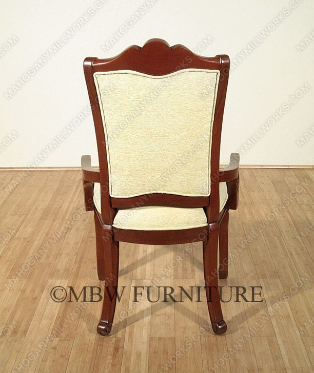 Light Walnut Upholstered Accent Occasional Arm Chair