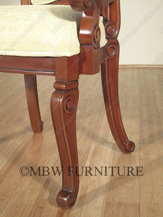 Light Walnut Upholstered Accent Occasional Arm Chair