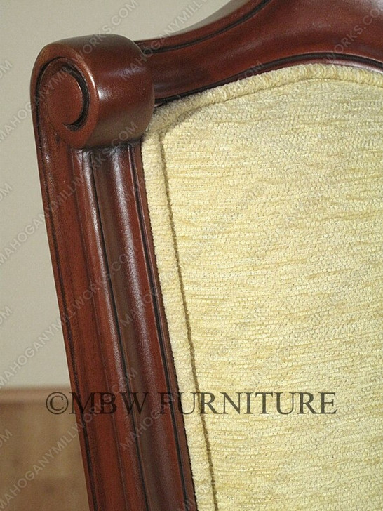 Light Walnut Upholstered Accent Occasional Arm Chair