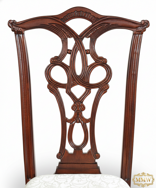 Mahogany Chippendale  Dining Side Chairs Pair (2)