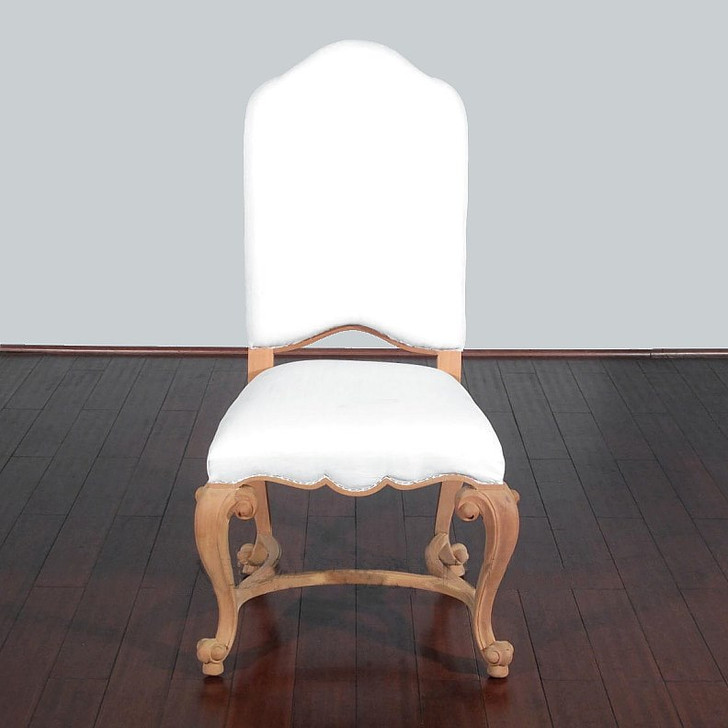 Mahogany Unfinished High Back Muslin Side Chair