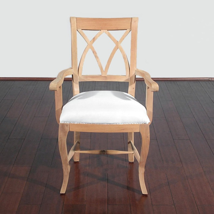 Mahogany Unfinished Regency Cross Back Muslin Arm Chair