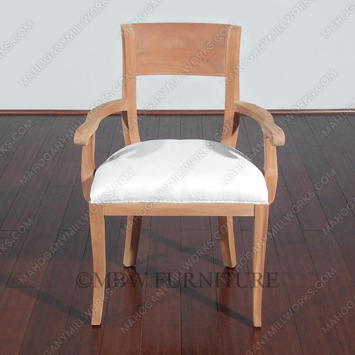 Mahogany Unfinished Regency Muslin Dining Arm Chair