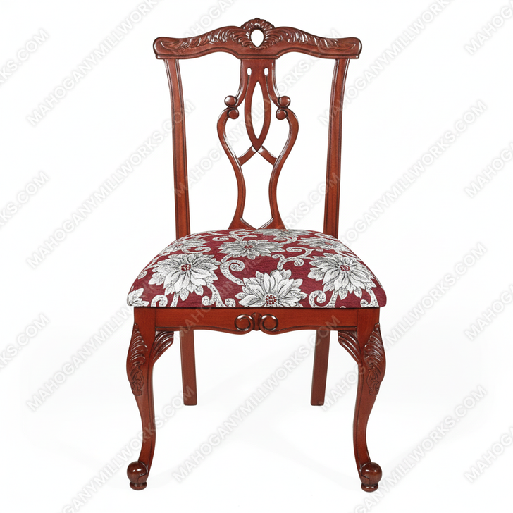 Pair of 2 Cherry Chippendale Occasional Accent Arm Chairs