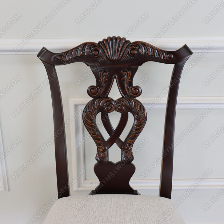 Dark Mahogany Chippendale Dining Side Chairs (4)