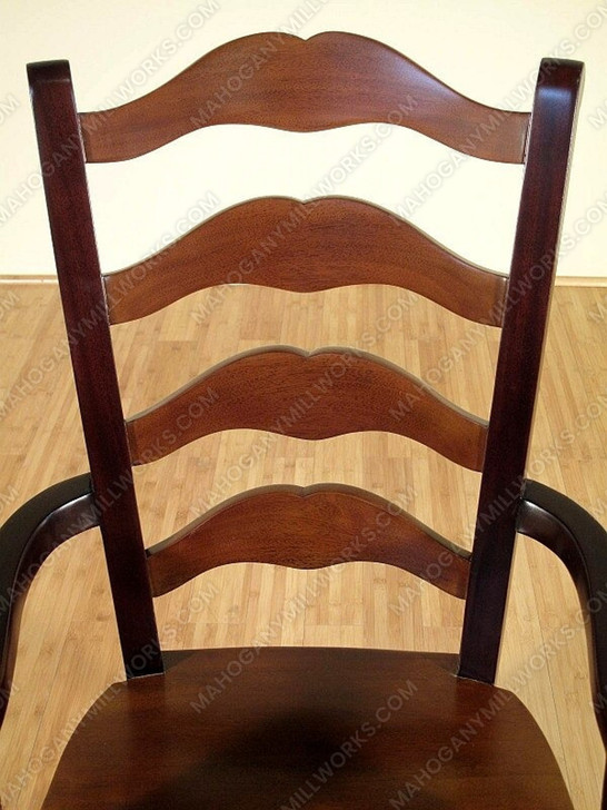 Mahogany Ladder-Back Dining Arm Chairs (2)