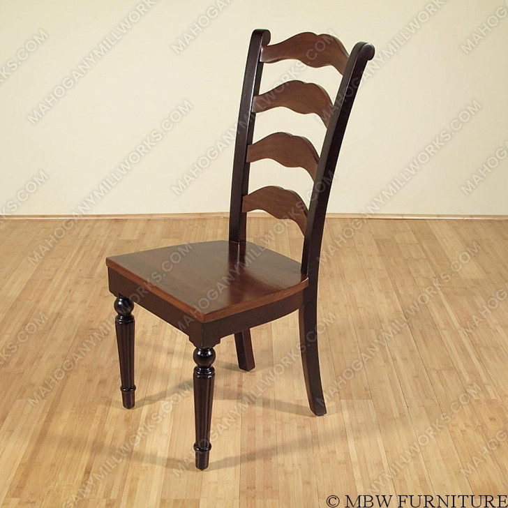 Mahogany Ladder-Back Dining Side Chairs (2)
