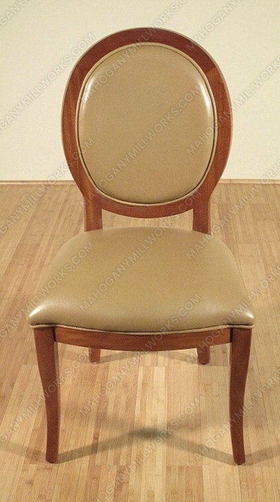 Pair of 2 Mahogany Leather Cameo Back Side Chair
