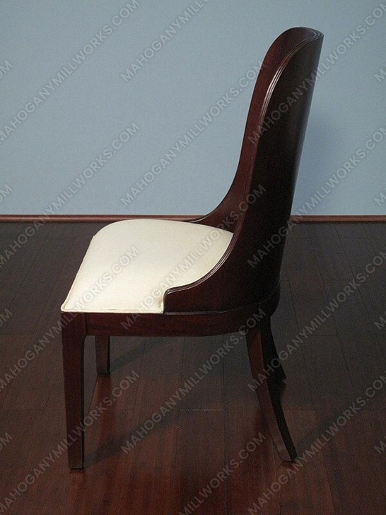 Mahogany Art Deco Curved Back Dining Chairs (2)