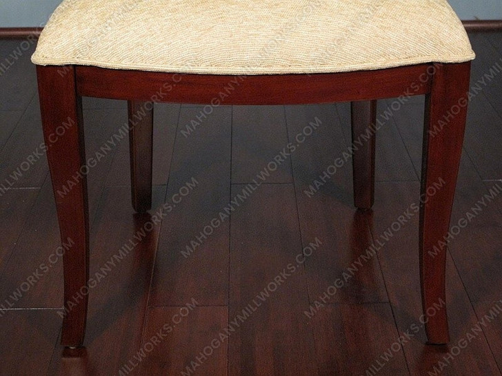 Pair of 2 Solid Mahogany Art Deco Upholstered Dining Side Chairs