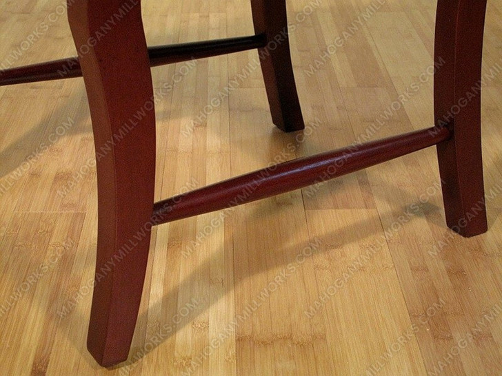 Solid Mahogany Striped Fabric Dining Side Chairs (2)