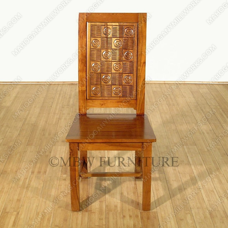 Solid Teak Art Deco Side Chairs (2)
