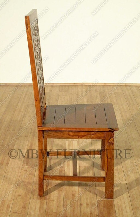 Solid Teak Art Deco Side Chairs (2)