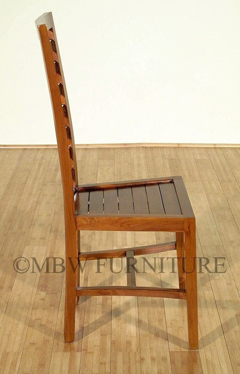Pair of 2 Teak Mission Ladder Back Side Chairs (2)
