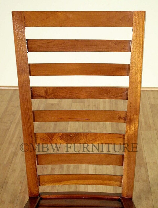 Pair of 2 Teak Mission Ladder Back Side Chairs (2)