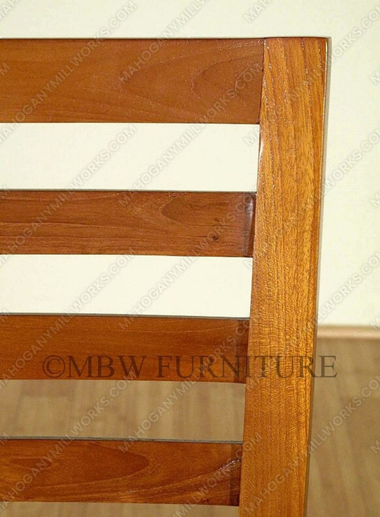 Pair of 2 Teak Mission Ladder Back Side Chairs (2)