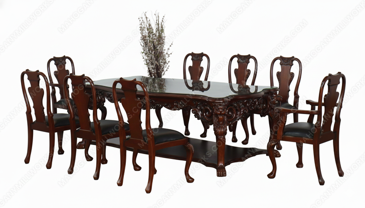 Mahogany Queen Anne Dining Chairs (8)