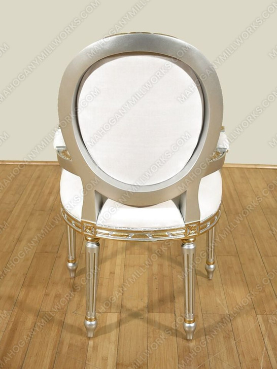 French Silver and Gold Leaf Dining Chairs (10)