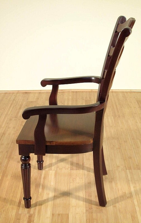 Set of 8 Solid Mahogany Two-Tone Ladder Back Dining Chairs