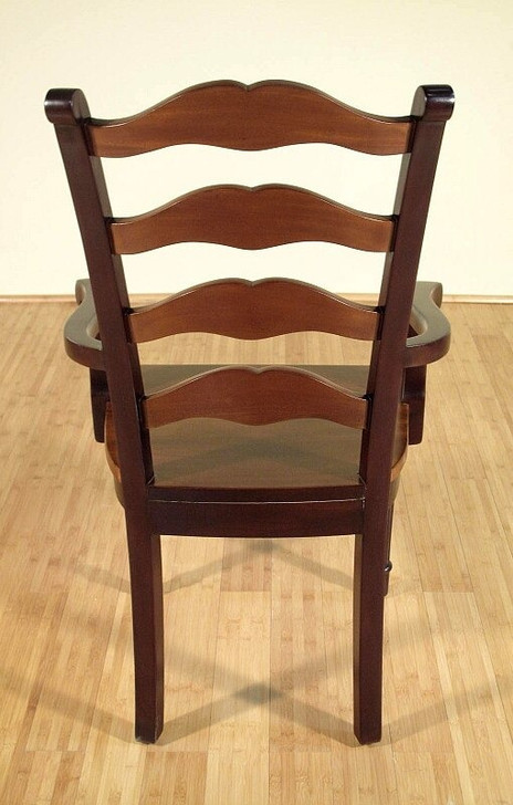 Set of 8 Solid Mahogany Two-Tone Ladder Back Dining Chairs