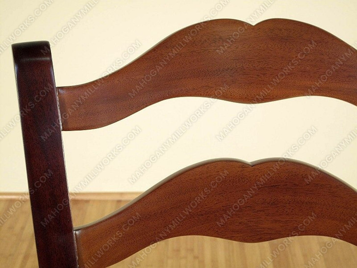 Set of 8 Solid Mahogany Two-Tone Ladder Back Dining Chairs