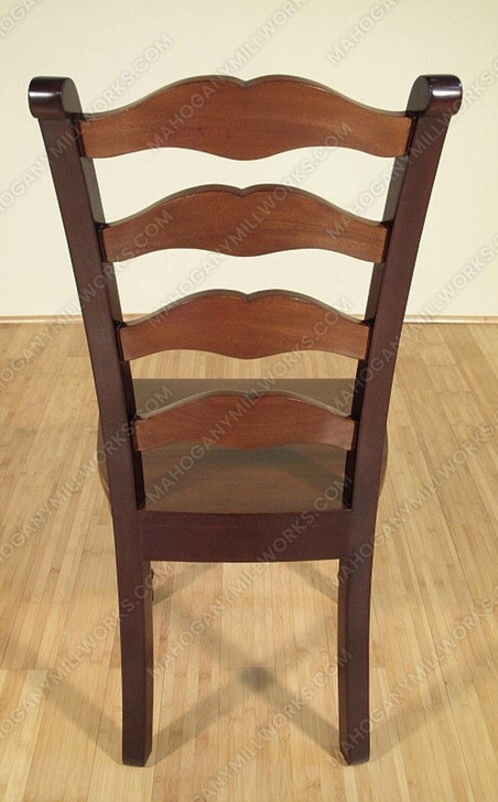 Set of 8 Solid Mahogany Two-Tone Ladder Back Dining Chairs