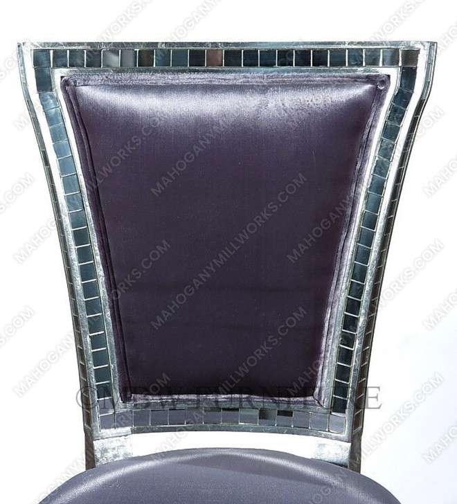 Silver Mirrored Upholstered Dining Side Chair