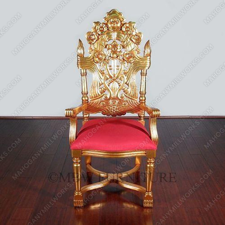 Over-sized Gold French Rococo Occasional Accent Arm Chair